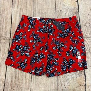 NWT Tommy Hilfiger Floral Red Women's Shorts inseam 6”